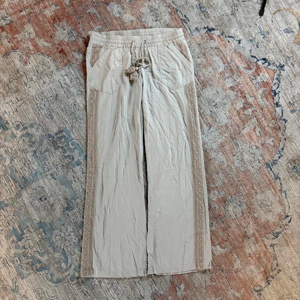 Y2K linen pants Size 3 lace indie boho fairy summer